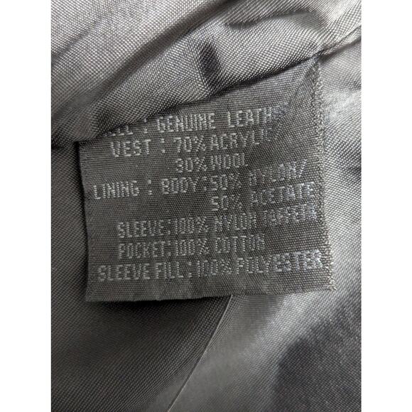 NWOT! GUESS! SUPPLE SOFT BLACK GENUINE LEATHER WOOL ZIP LINER JACKET, COAT!SZ XL - Picture 12 of 14